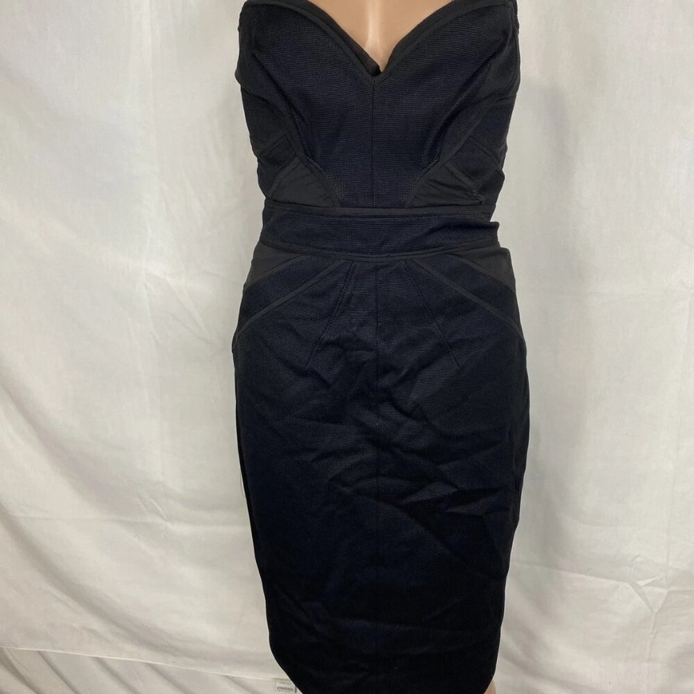 NEW ZAC POSEN Strapless A-Line Cocktail Dress • Size 8 • Black